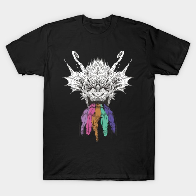 Dragon Roaring Rainbow T-Shirt by Kali Space